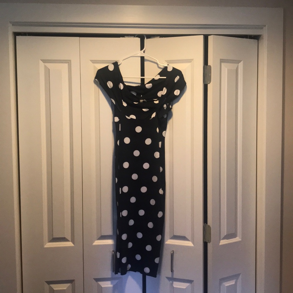 ASOS baby and white polka dot dress